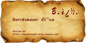 Bernhauser Éva névjegykártya
